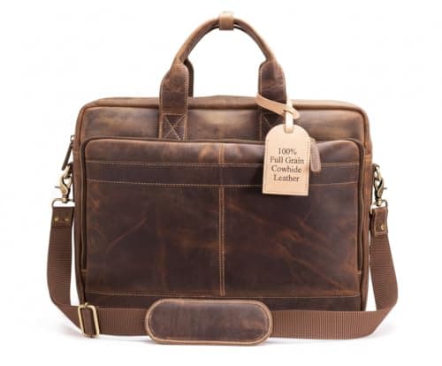 Leather Messenger Bag for Men 16 Inch Laptop Case Office Briefcase Computer Satchel for Laptops Vintage Leather Carryall for Work or Travel