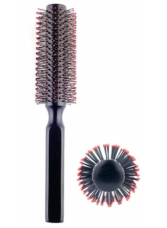 Round Hair Brush for Blow Drying, Wooden Blowout Brush With Soft Nylon Bristles, for Medium Or Short Hair