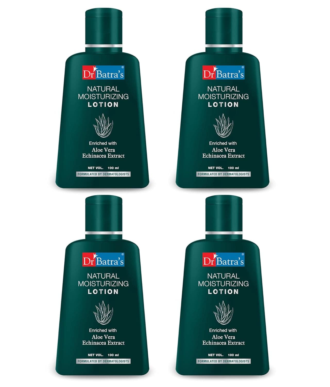 Dr Batras Natural Moisturizing Lotion Enriched With Echinacea Aloe Vera 100 ml Pack of 4
