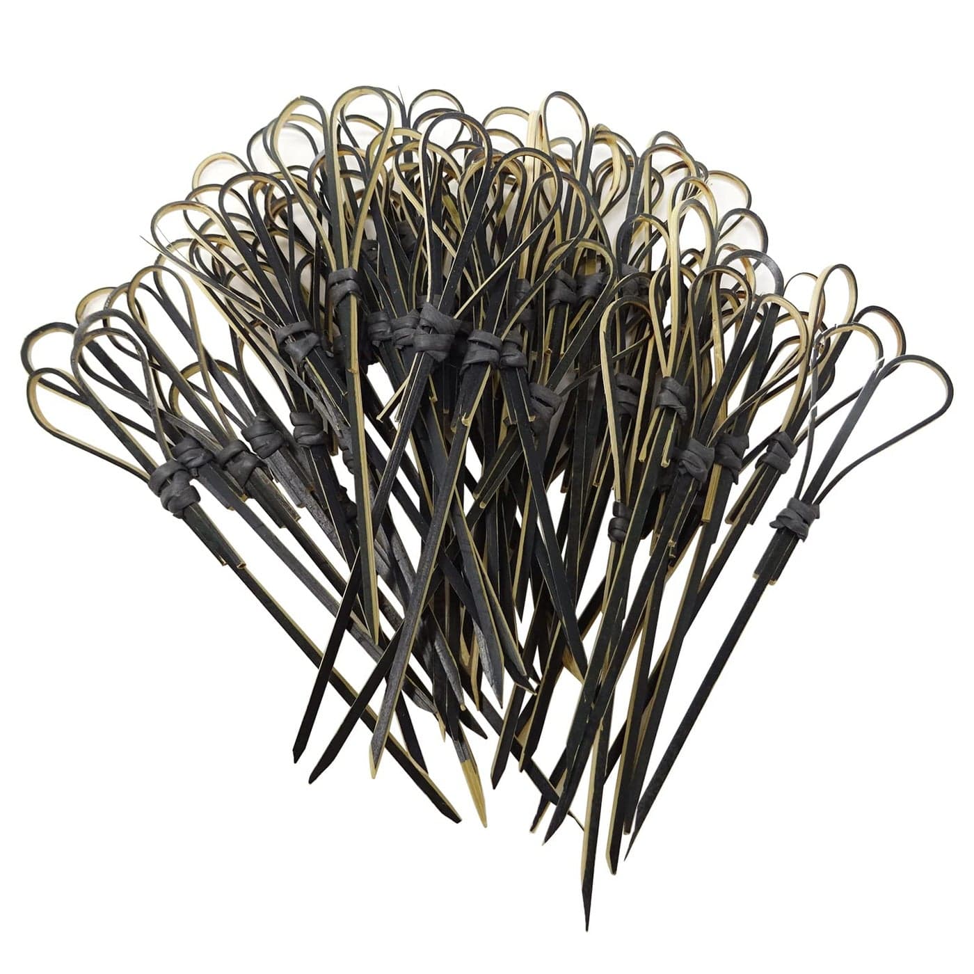 Honbay 100PCS 12cm 47inch Heart Shaped Cocktail Picks Bamboo Picks Skewers Toothpicks Sticks Appetizers Sandwich Fruit Picks Black