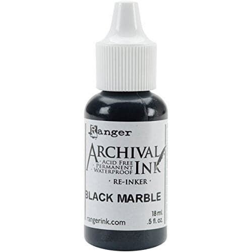 Ranger Archival Pad Reinker .5oz, Black Marble