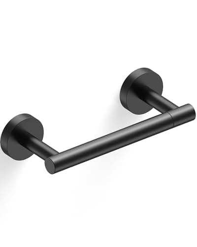 RARXTR Matte Black Toilet Paper Holder SUS304 Stainless Steel Double Post Pivoting Toilet Paper Roll Holder Wall Mounted Toilet Tissue Holder for Commercial Bathroom RV