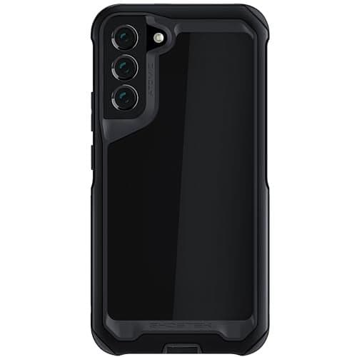 Ghostek ATOMIC slim S22 Plus Case with Crystal Clear Back and Aluminum Metal Bumper Heavy Duty Protection Wireless Charging Compatible Designed for 2022 Samsung Galaxy S22 Plus 5G 66 Inch Black