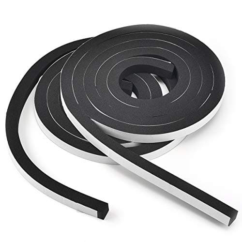 TamBee Weather Stripping Foam Tape 1/2 Inch Wide X 1/2 Inch Thick,High Density Foam Strip Self Adhesive Weatherstrip Insulation Foam Rubber Seal Strip 13 Ft(2 Rolls of 6.5 Ft Long Each)