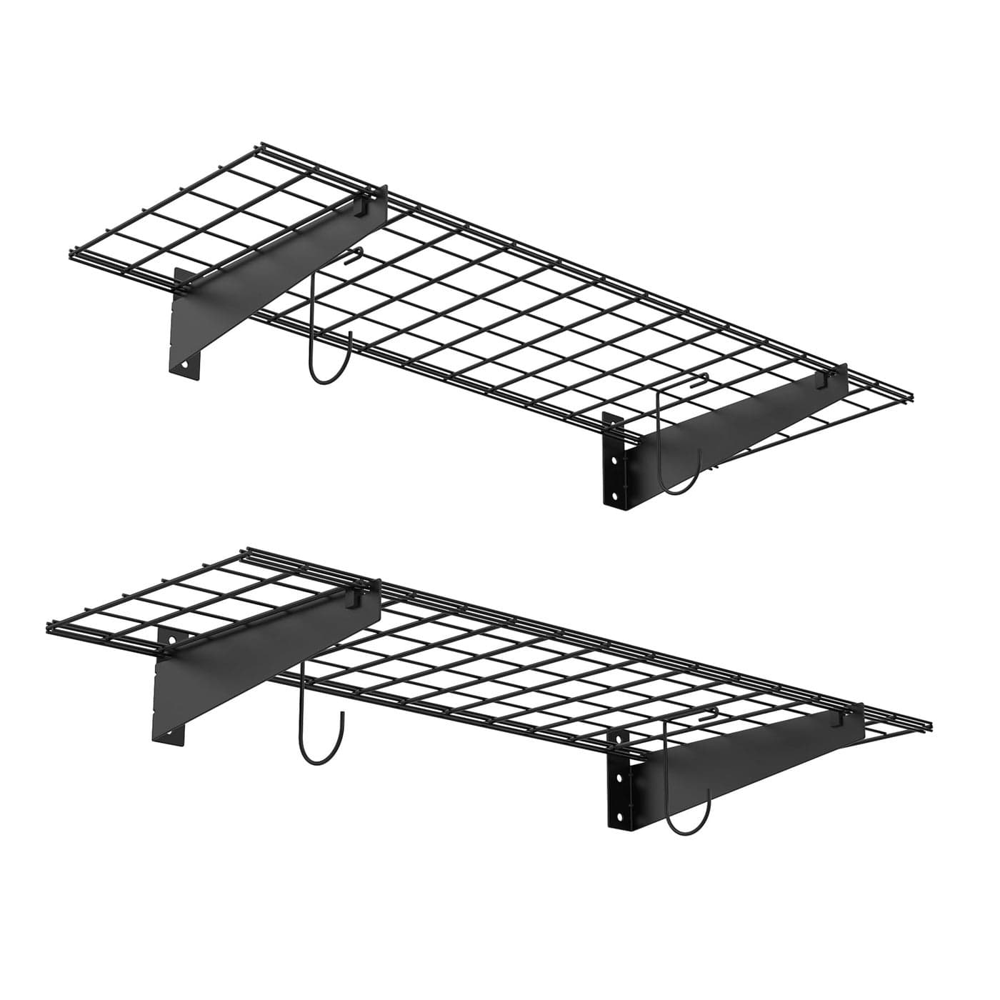 TORACK 2 Pack Garage Wall Shelves 15 x 45 Wall Mounted Wire Shelves for Garage Heavy Duty Wall ShelvingPack of 2 Black