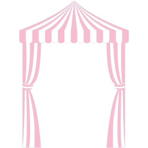 CHUNNIN Pink Circus Party Awning Carnival Theme Decorations Circus White and Pink Striped Porch Banner Carnival Tent for Circus Theme Birthday Party Ice Cream Truck Photo Props Decorations