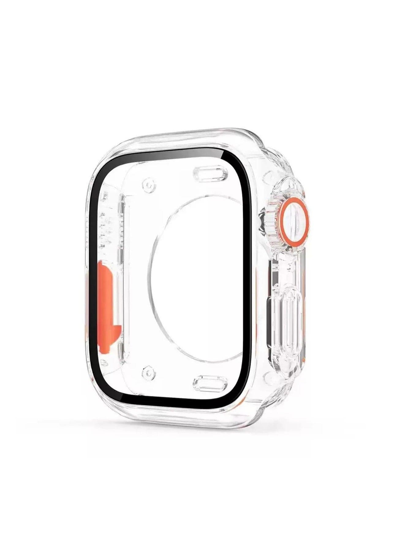 Transparent + Orange For Apple Iwatch S10 (46mm) Protective Cover Tempered Film Integrated, Waterproof And Drop-Proof