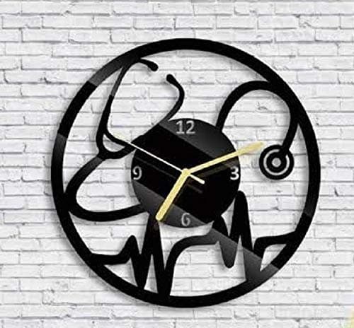 LASAANI RELOJ6 Heart Beat ACP Waterproof Big Size Wall Clock (Glossy Black), Standard