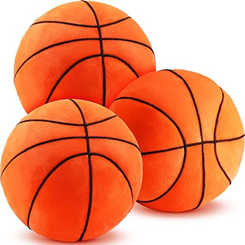 Harrycle 3 Pcs Basketball Plush Pillows 87 Stuffed Basketball Throw Pillows Toys Soft Fluffy Sports Ball Room Decors for Boys Kids Teens Boys Girls Bedroom Decorations Birthday Gifts