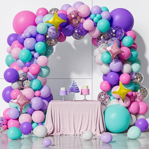 YSHMFEUX 183pcs Unicorn Balloons Arch Garland Kit Unicorn Birthday Party Decorations for Girls Rainbow Balloon Garland Arch Pink Purple Blue Pastel Balloon Garland for Wedding Baby Shower Party