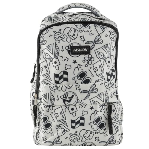 Qshare School Bag for Boys, Girls - Trendy Student Backpack for Kids & Teenagers, Lightweight School bag Backpack for College & Tuition, Stylish Casual Bag for Daily Use, Travel, Office, Study (Black)