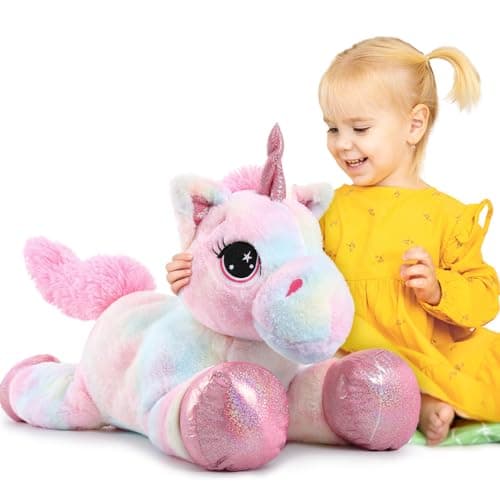 Muiteiur 316 Inch Unicorn Stuffed Animal Large Stuffed Unicorn for Girls Soft Plush Pillow Gifts for Girls Boys Kids Pink