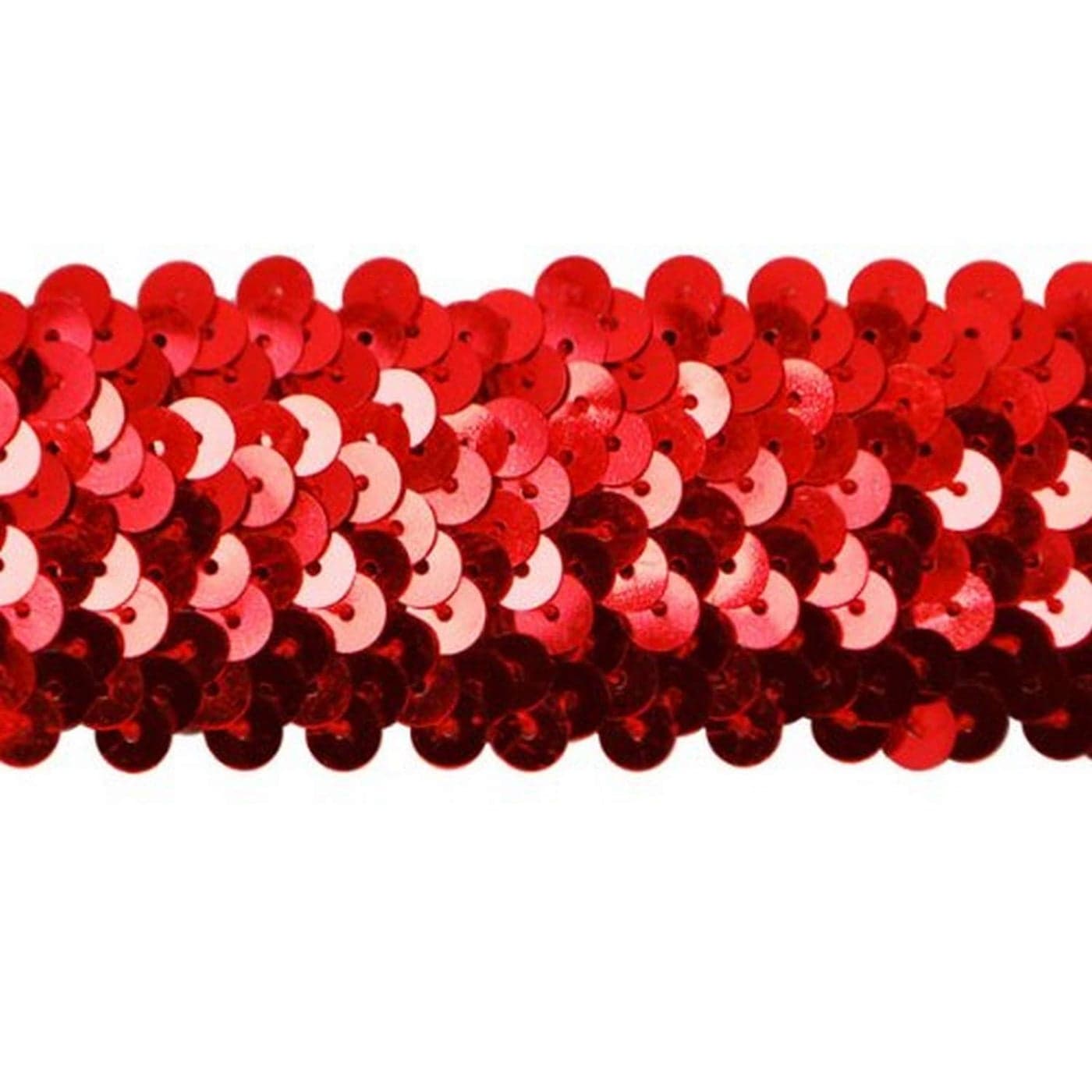 Trims by the Yard 4Row Metallic Stretch Sequin Trim 1 12Inch Sequins for Crafts Costumes Fashion Party and Home Decor 10Yard Cut Red