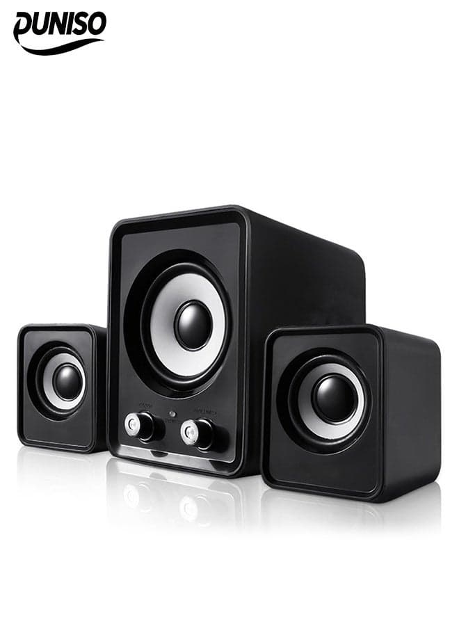 Multimedia Speaker,Computer Speaker, Home Desktop Speaker Three Piece Set, Full Range Audio, Strong Bass,3.5mm Audio Inputs,Suitable for Laptops, Tablets, Smart TVs, Mobile Phones