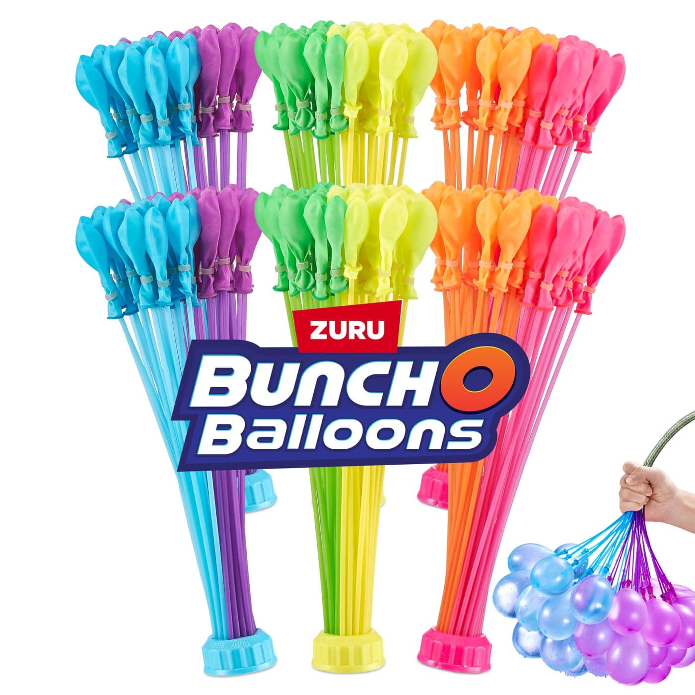 Bunch O Balloons Tropical Party (6 Pack) by ZURU, 200+ Rapid-Filling Self-Sealing Tropical Colored Water Balloons for Outdoor Family, Friends, Children Summer Fun (6 Pack)