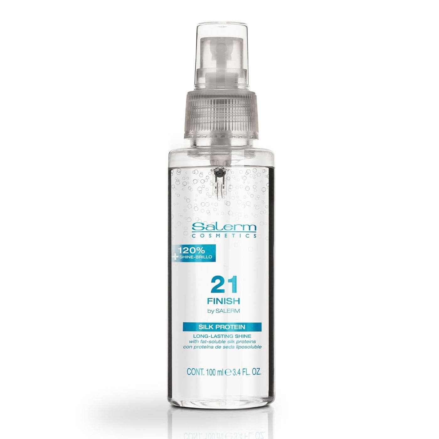 SALERM Illuminating Hair Spray Salerm 21 Finish 100 ml with Silk Proteins Final Illuminating Touch Hydrates and Adds Shine to Hair Immediate Result Heat Protector