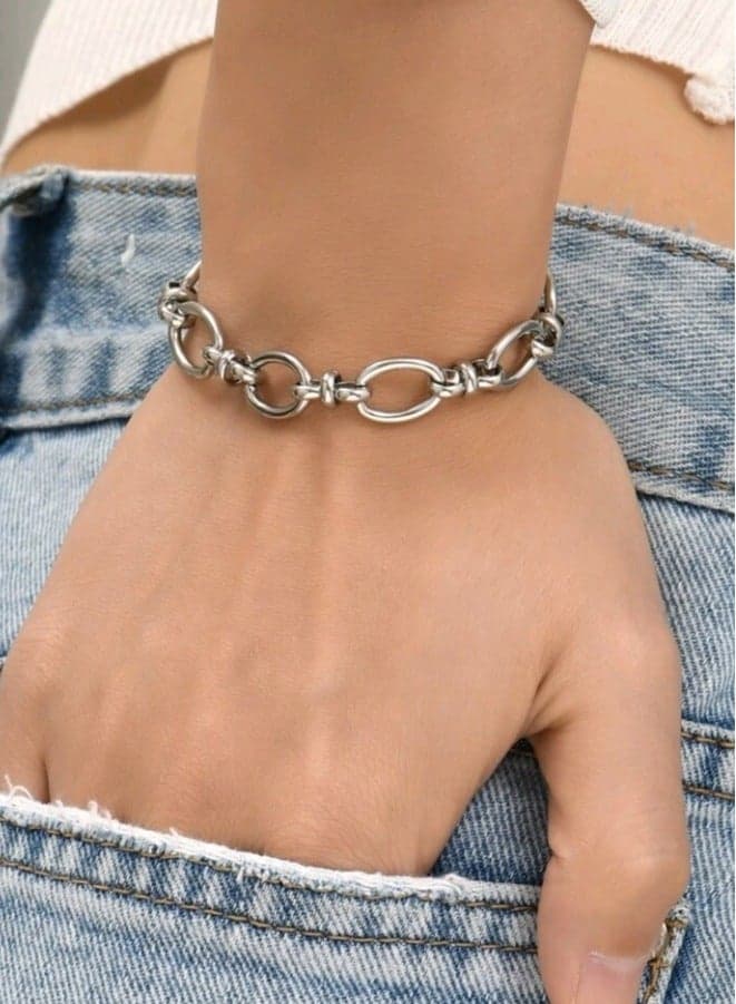 High Quality Silver Stainless Steel Trendy Bracelet For Women