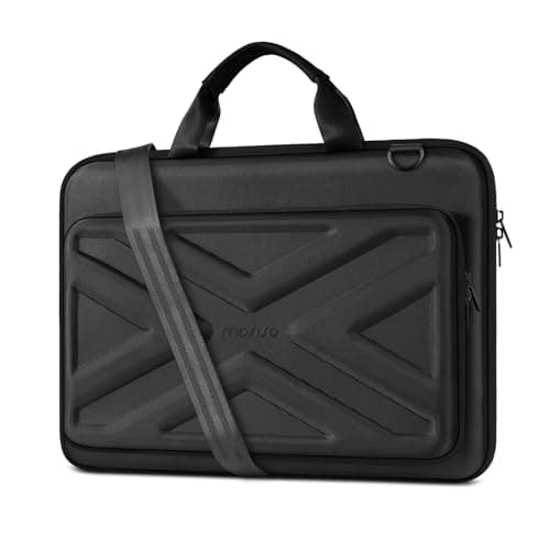 MOSISO Hard Shell Laptop Case for Men Women,15-15.6 inch Computer Bag Compatible with MacBook, HP, Dell, Lenovo, Asus, Notebook,16 inch Laptop Bag with Front Pocket & Shoulder Strap, Black