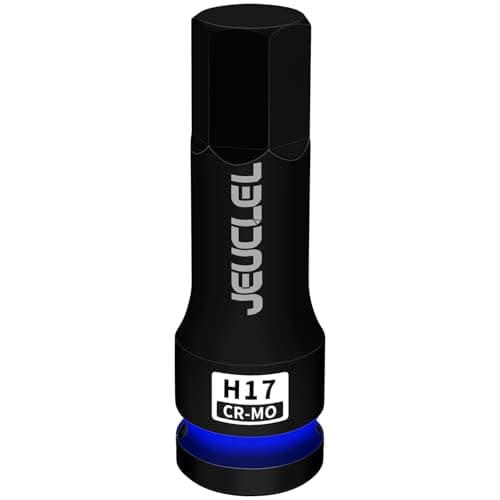 JEUCLEL 17mm Hex Impact Bit Socket, H17 1/2-Inch Impact Drive Allen Socket, Cr-Mo Steel Lengthen Hex Screwdriver Adapter for Electric Ratchet Wrenches Fastening Screws