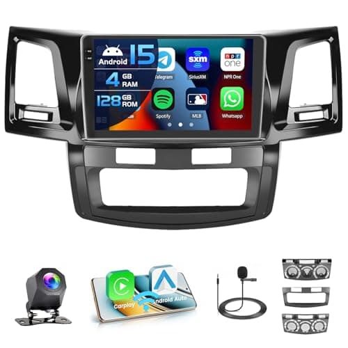 Inefala 4G 128G for Toyota Fortuner Hilux 2005-2014 Radio CarPlay 9" Incell Touchscreen Car Stereo Android 15 Android Auto Bluetooth 5.0 GPS WiFi 15UI Backup Camera
