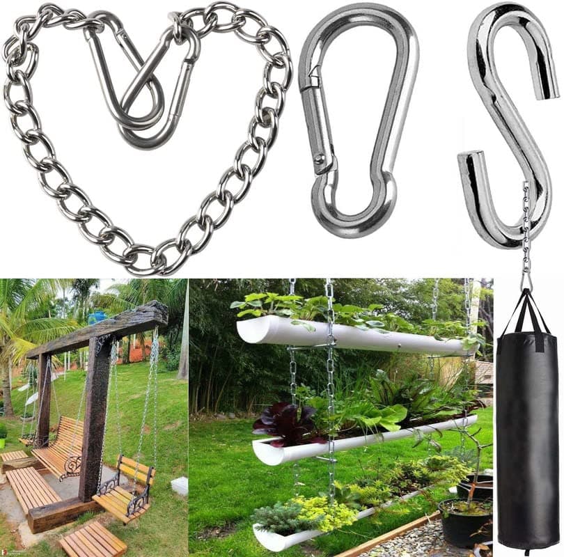 DIY Crafts Nickel Silver 12 1x Chain Kit Contain 3 Item Swing Metal Chain forHammock Punching Bag Extension Hanging Chair Aerial Yoga Punching Bag Aerial Yoga Hanging 1x Chain 1x Nickel Silver 12