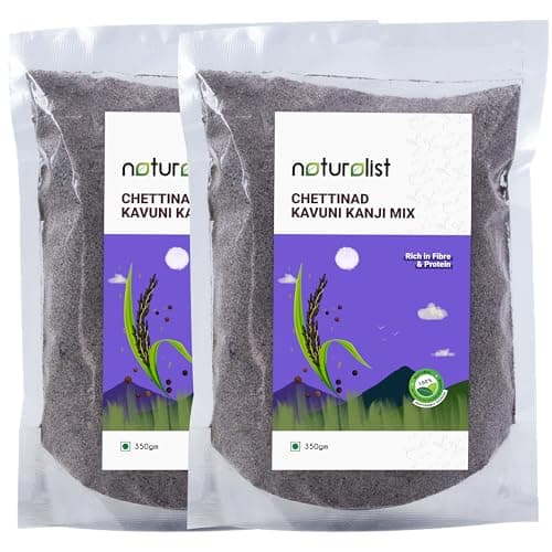Naturalist by Avany Organics 700 gm Chettinad Kavuni Kanji mix | Black Rice Porridge mix | 100% Natural | Chemical Free | Fibre and Protein Rich Healthy Meal - Pack of 2 (350g*2)