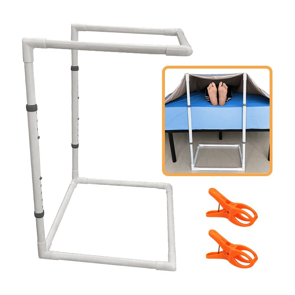 Blanket Lifters for Foot of Bed Feet Cradle Raiser Sheet Lifter Blanket Lift Support Holder Hospital Bed Rail Assistance Toe Care Leg Ankle Surgery Recovery Adjustable Height 26 34
