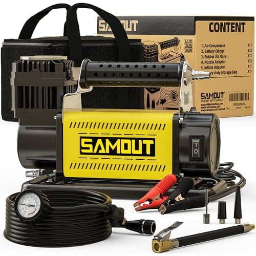 SMAOUT 12V Air Compressor, Portable Inflator 7.06 CFM, Air Pump Max 150PSI for Heavy-Duty Offroad Tire, 4x4 Vehicle, SUV, RV