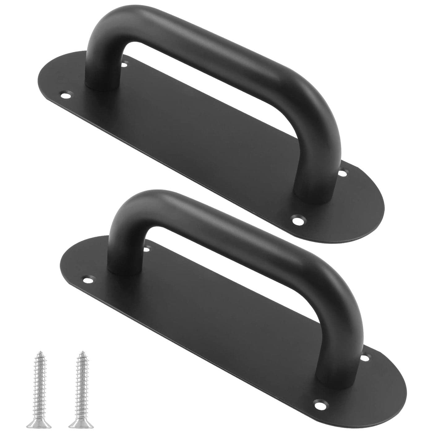 Biaungdo 2 Pack Door Handle Pull Plate Stainless Steel Door Handle Pull Heavy Duty Barn Door Pull Handles for Sliding Barn Door Kitchen Cabinet Matte Black 78 x 25