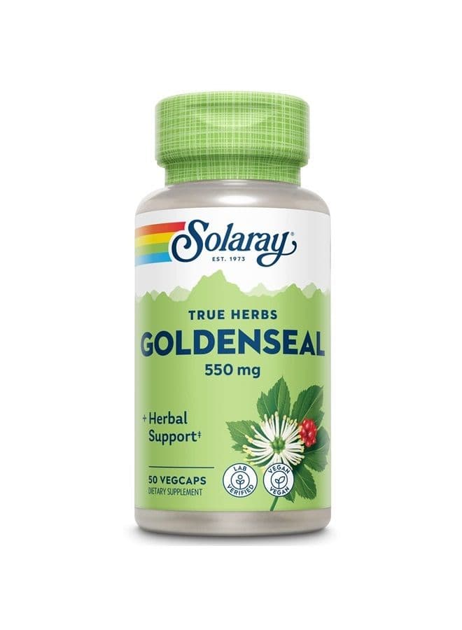 Goldenseal Root 550mg | Healthy Digestion, Immune Function & Respiratory Support | Whole Root | Non-GMO, Vegan & Lab Verified | 50 VegCaps