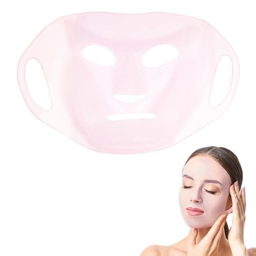 Eurow Luxe Reusable Silicone Face Mask Locks in Serums Moisturizers Enhances Absorption Prevents Evaporation Flexible with Ear Loops HandsFree Skincare for All Skin Types Pink 2Pack