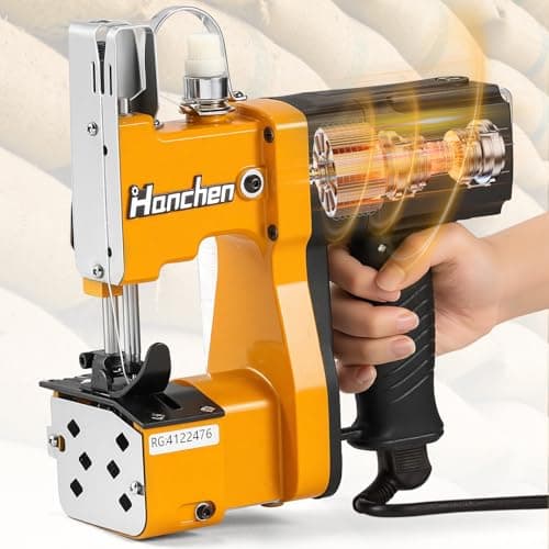 Hanchen Bag Sewing Machine High Speed Bag Sealing Machine Bag Closer Bag Closing Machine Bag Stitching Machine Industrial Sewing Machine Bag Stitcher for Sack Woven Kraft Paper Bag Sealing CE