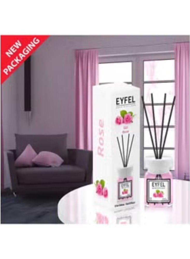 EYFEL Reed Diffuser, Rose - 120ml | Best Home Fragrance | Long-Lasting Eyfel Perfume Aroma Diffuser | Enhance Home Ambiance with Rose Scent | Perfect for Living Rooms & Bedrooms