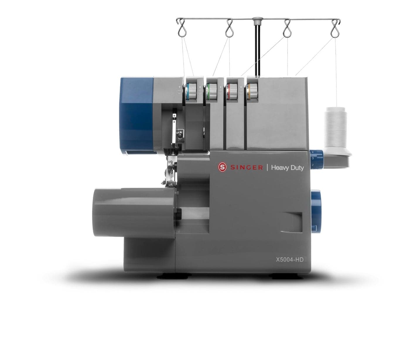 SINGER X5004HD Metal Frame Serger Overlock Machine 234 Stitch Capability 8 BuiltIn Stitches 1300 Stitches per minute Adjustable Differential Feed 2 LED Lights GreyBlue