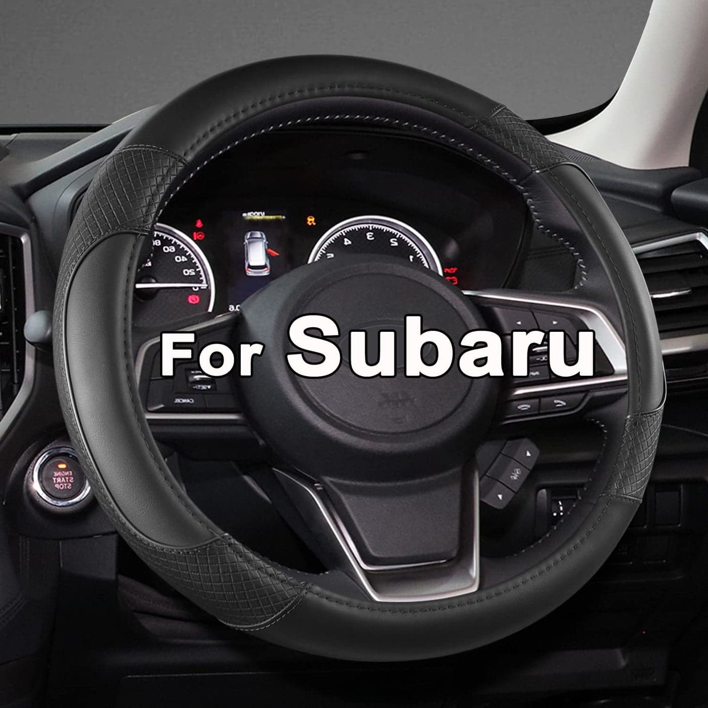 GIANT PANDA Customized Auto Steering Wheel Cover for Subaru Forester Car Steering Wheel Cover for Subaru Outback and Crosstrek Solid Black