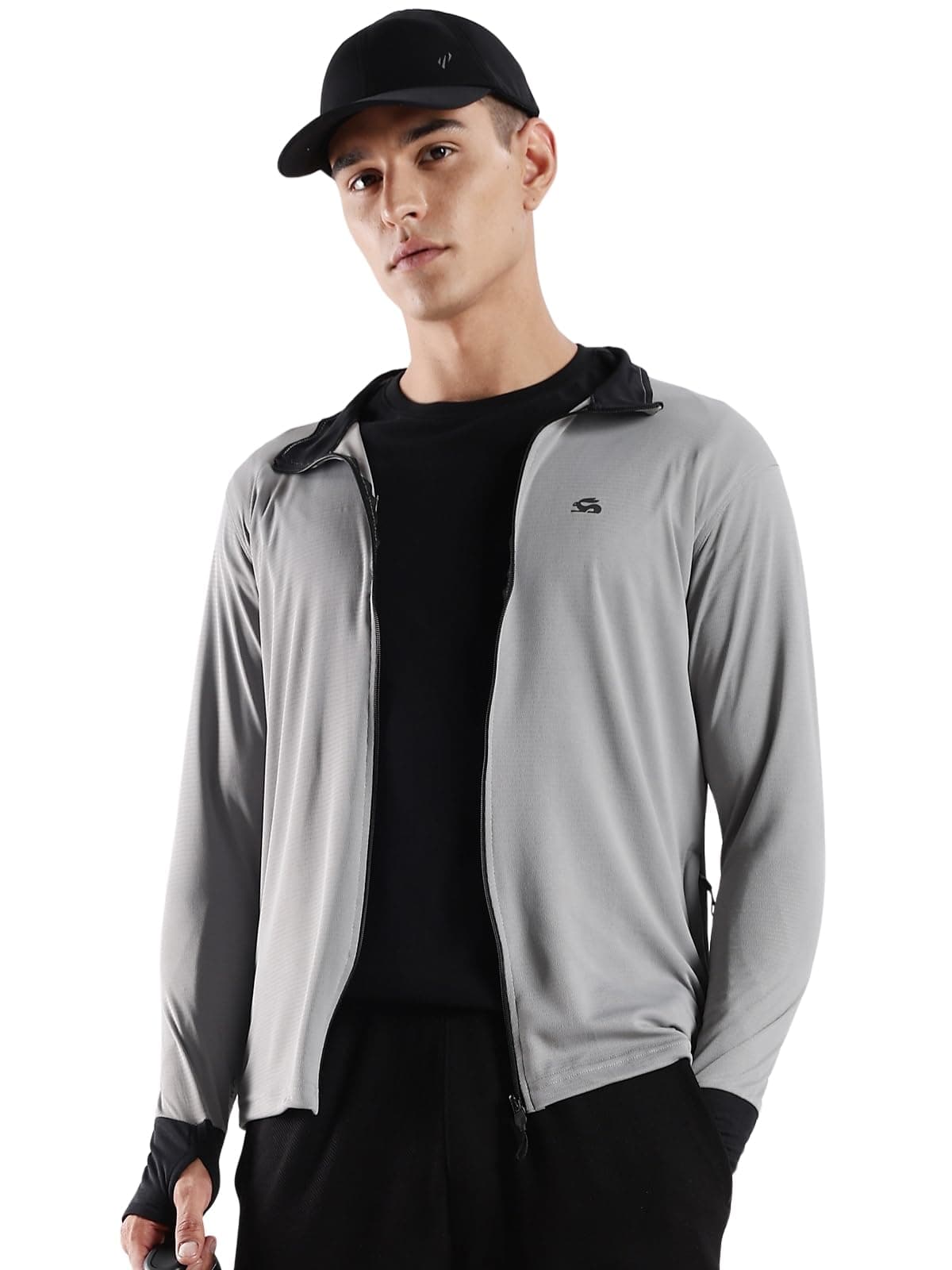 ADRO Sunscreen Jacket for Men UV Sun Advanced Protection Running Jackets For Men Biker Jackets with Zipper Sports jacket for men | SSJ-PLN-GR-2XL