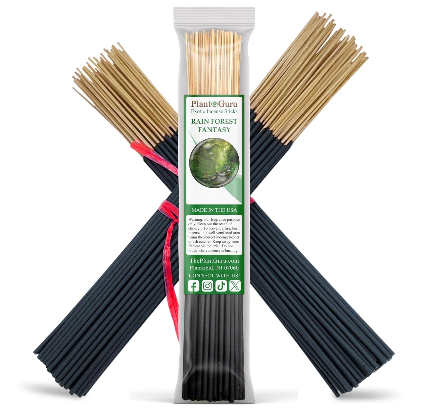 Rain Forest Fantasy Incense Sticks 11 1 Bundle 85 to 100 Sticks Smooth and Clean Long Burn Time 45 to 60 Minutes
