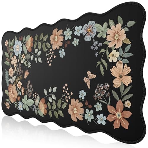 iCasso Desk Matt for Desktop, Black Desk Mat, Cute Desk Pad Mat, XXL Large Mouse Pad for Desk, Anti-Slip Big Mousepad with Stitched Edges, Keyboard Pad Mouse Mat for Computer(Black)