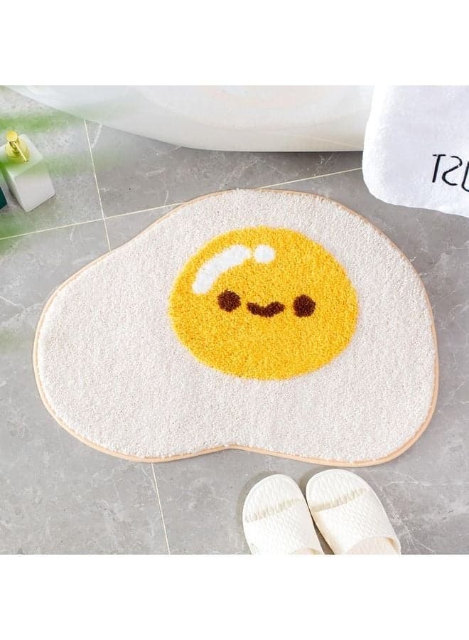 Egg Bath Mats, Soft and Absorbent Microfiber Bath Rugs, Non-Slip Shaggy Shower Carpet, Machine Wash Dry, Soft Shower Rugs for Bathroom Floor, Tub and Shower 50*80cm