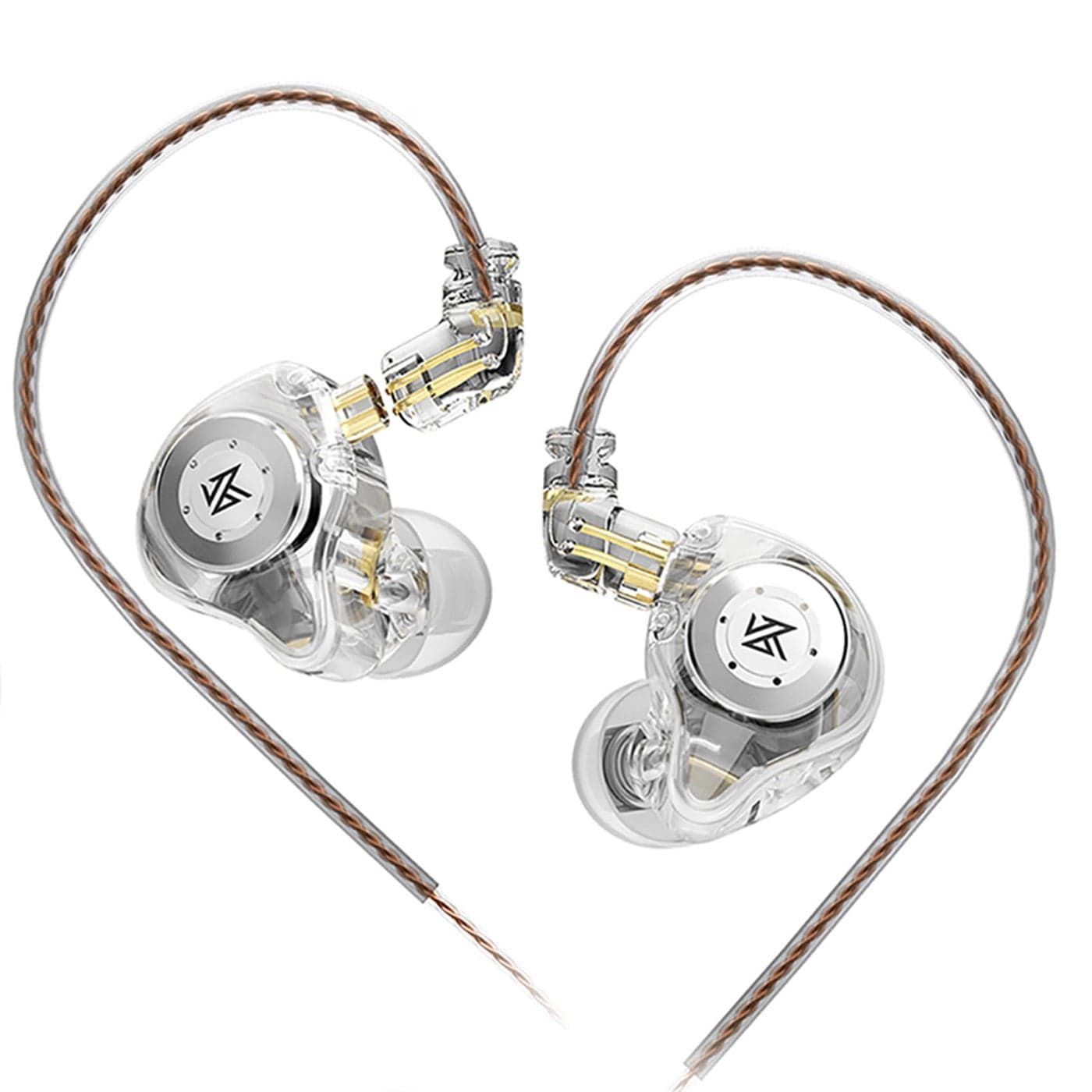 keephifi KZ EDX Pro in Ear Monitor Headphones KZ IEM Earphones Dual DD HiFi Stereo Sound Stage Earphones Wired Noise Cancelling Gaming Earbuds for Musicians Singer Audiophiles (White, No Mic)