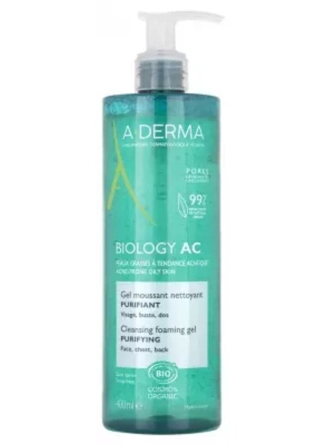 A-DERMA Biology AC Cleansing Foaming Gel Purifying Organic 400ml