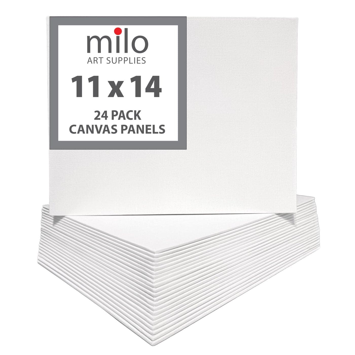 milo Canvas Panel Boards for Painting 11x14 inches 24 Pack of Flat Canvas Panels Primed Ready to Paint Art Supplies for Acrylic Oil Mixed Wet Media Pouring Bulk Painting Party Pack