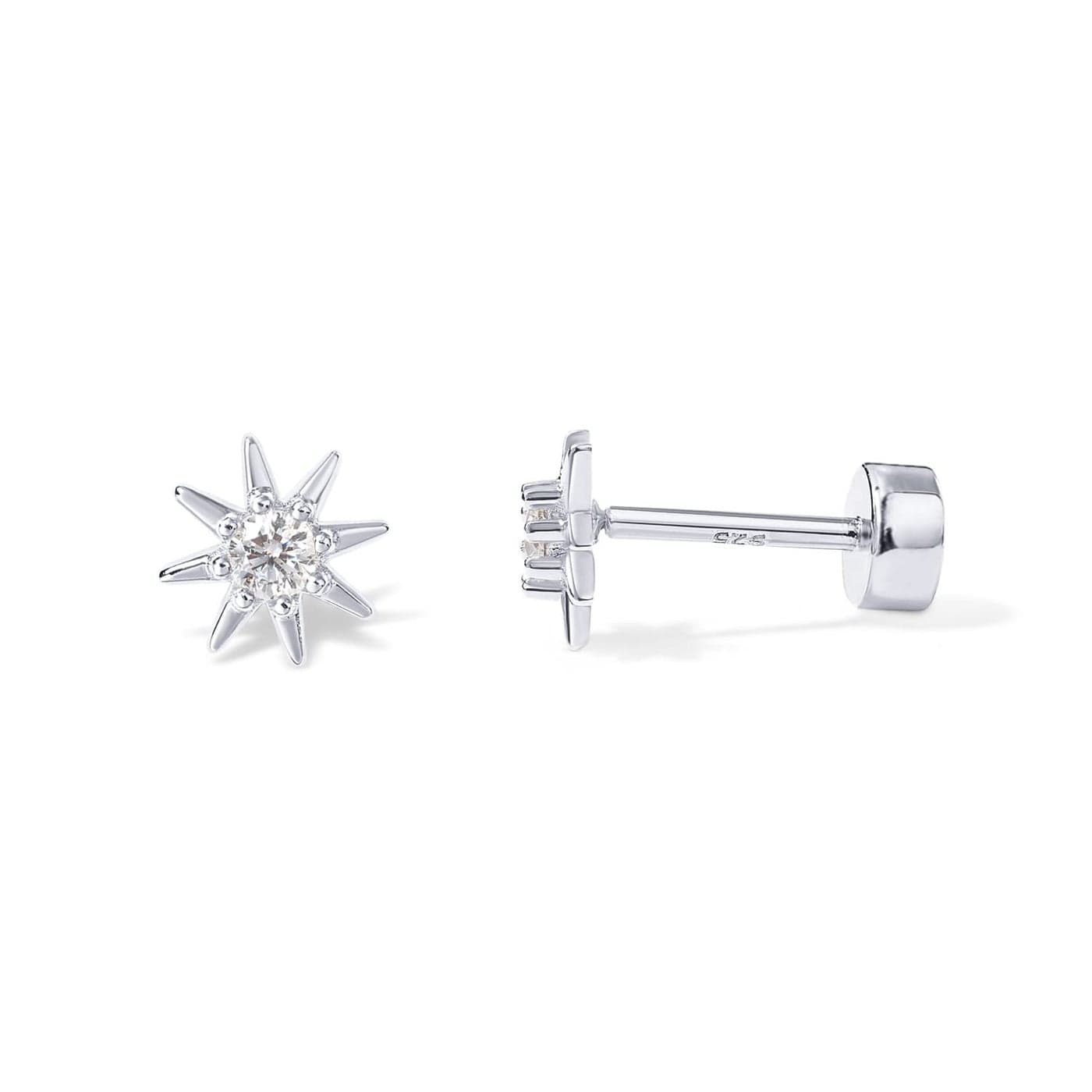 PAVOI 14K Gold Flat Backs (Star, White Gold)
