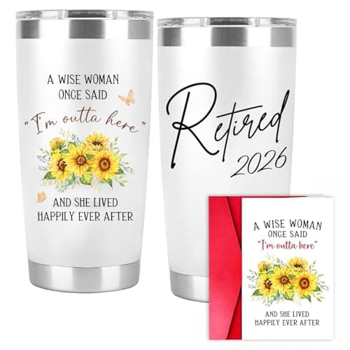 PRPinkRain Retirement Gift for Woman – Retired 2026 A Wise Woman Once Said Stainless Steel 20Oz - Funny Retirement Gifts for Coworker Leaving - Farewell Gifts for Coworkers, Mom, Teacher, Nurse, Boss
