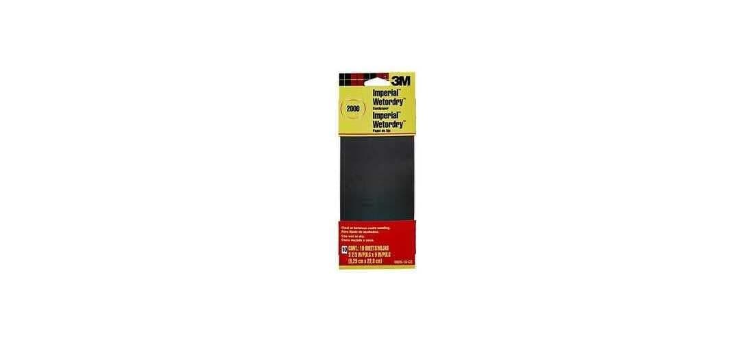 3m 5925-18-Cc 3-2/3" X 9" Imperial Wetordry 2000 Grit Sandpaper 10 Count