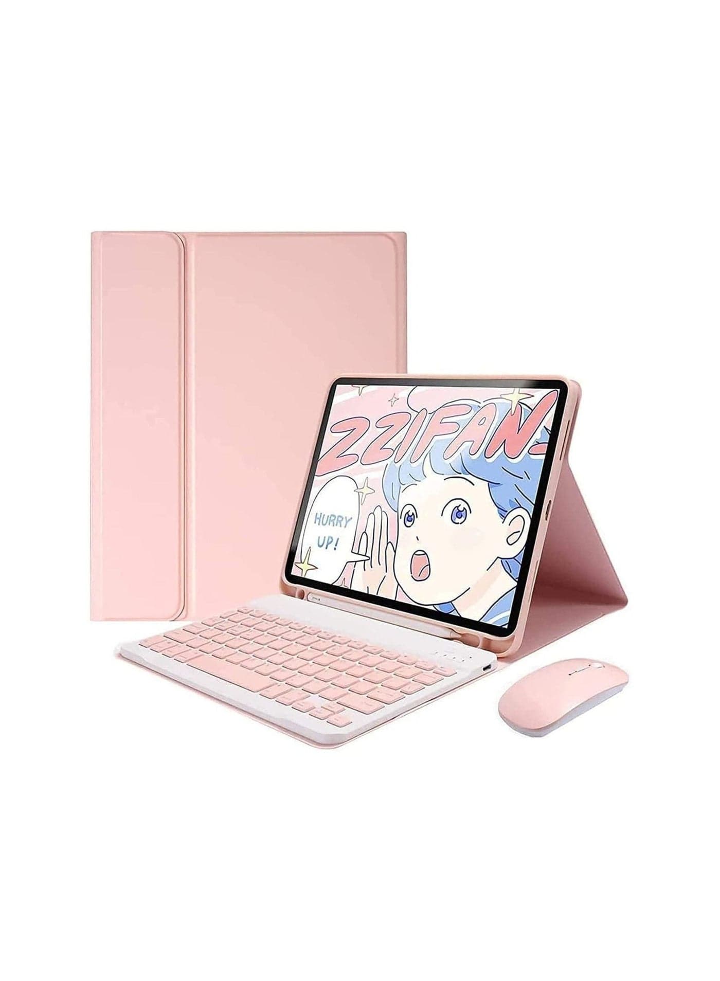Bilingual Keyboard Case For iPad Air 13 Inch 2024 (Model number: A2903, A2904) Detachable Wireless Keyboard Pencil Holder Slim Leather Smart Cover With Mouse