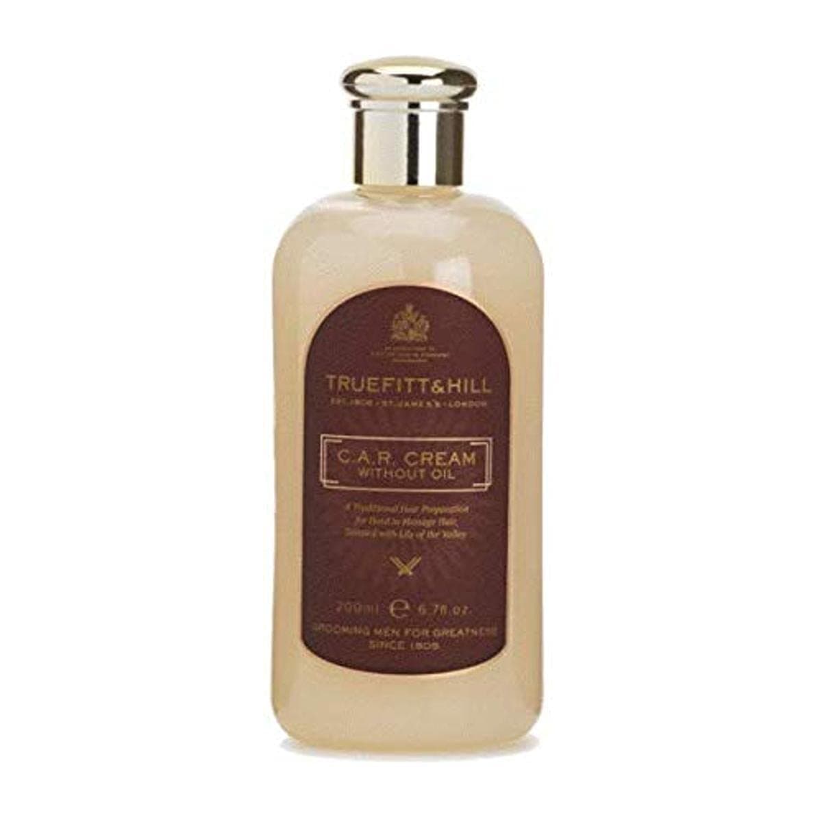 Truefitt & Hill C.A.R. Oil Free Cream, Luxury Light Hold to Medium Length Hair for a Natural Look, Subtly Scented with Lilly of the Valley - 6.7 oz.