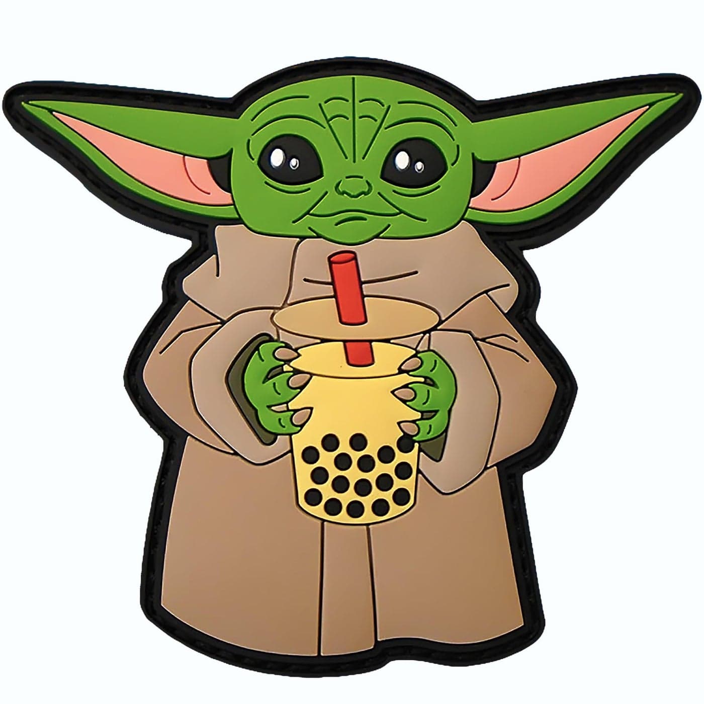 Slurrrp The Baby Alien Bubble Tea PVC Morale Patch Funny Morale Tactical Military Patch Military Patches Perfect for Your Tactical Military Army Gear Backpack Cap Vest