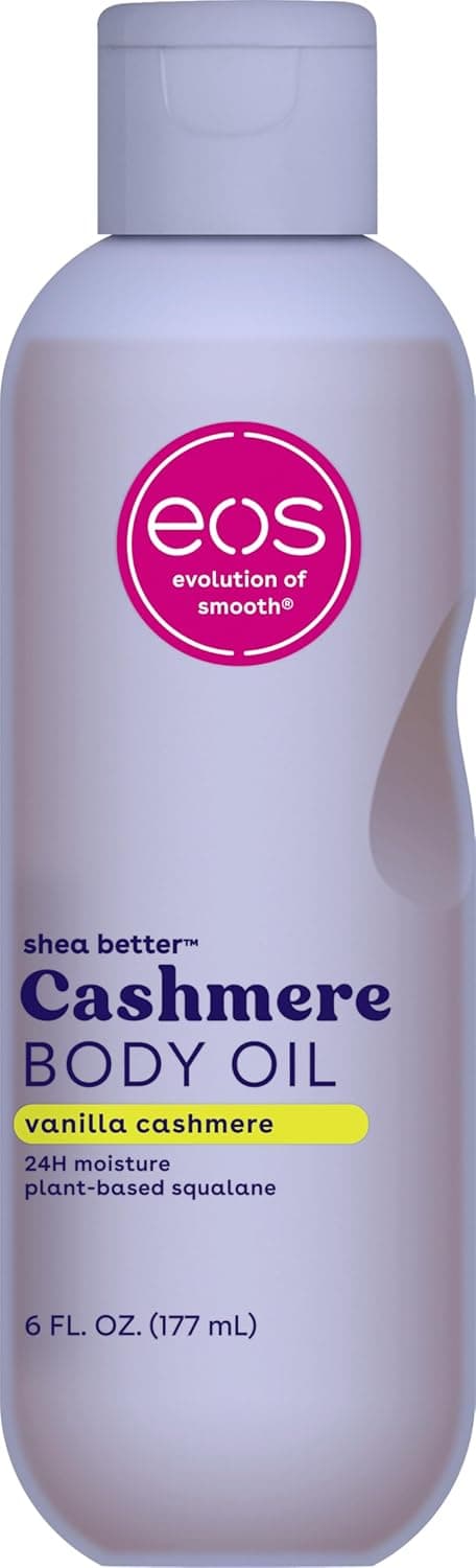 eos Cashmere Body Oil Vanilla Cashmere 24 Hour Moisture PlantBased Squalane to Soothe Soften And Smooth Dry Skin Body Oil 6 fl oz