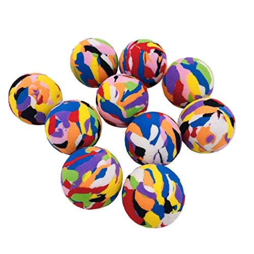 PET SHOW 10pcs Pack Cats Interactive Toys Balls for Indoor Cat 35mm Camouflage Soft EVA Foam Ball for Kitten Chase Playing Toy for Small Dogs Animals Puppies